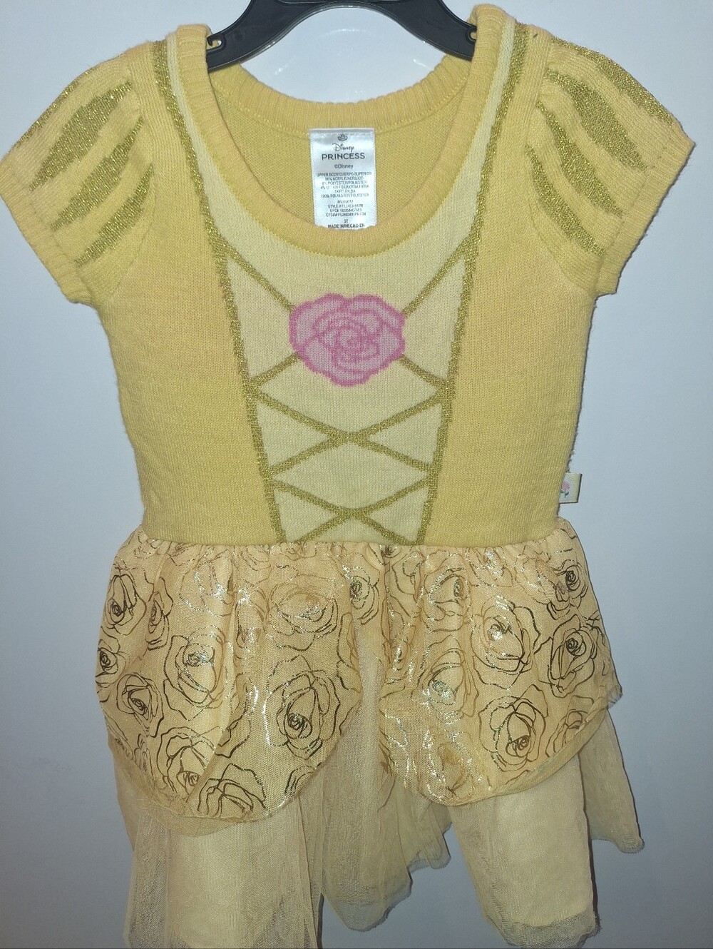 Disney Yellow Princess Rose Tulle Costume Dress